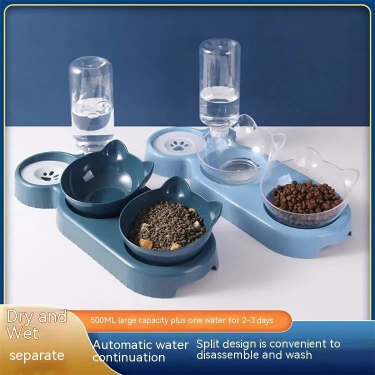 Cat Bowl Anti-tumble Automatic Feeding Water Fountain - Bellarte Enchanté Cat Bowl Anti-tumble Automatic Feeding Water Fountain