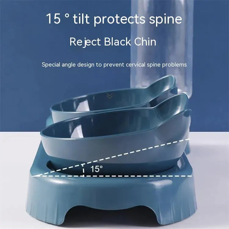 Cat Bowl Anti-tumble Automatic Feeding Water Fountain - Bellarte Enchanté Cat Bowl Anti-tumble Automatic Feeding Water Fountain