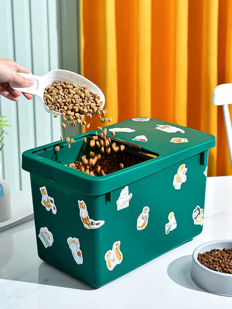 Cat Dog Food Storage Bucket Food Bucket Storage Box - Bellarte Enchanté Cat Dog Food Storage Bucket Food Bucket Storage Box