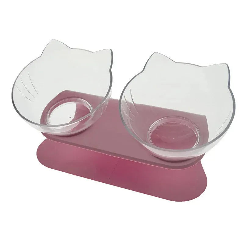 Cat Double Bowl Cat Food Bowl Protects Cervical Vertebra - Bellarte Enchanté Cat Double Bowl Cat Food Bowl Protects Cervical Vertebra