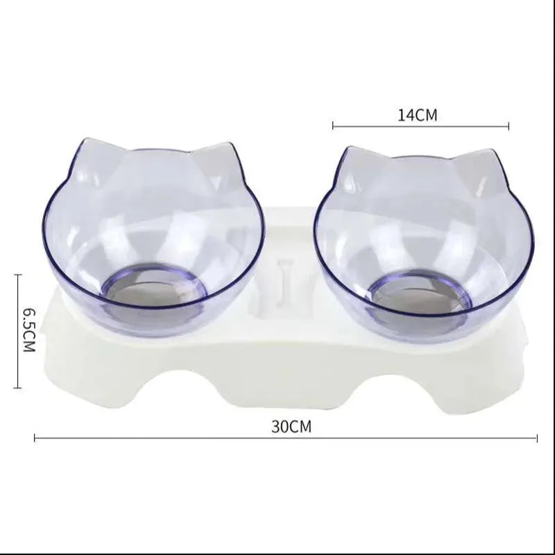 Cat Double Bowl Cat Food Bowl Protects Cervical Vertebra - Bellarte Enchanté Cat Double Bowl Cat Food Bowl Protects Cervical Vertebra