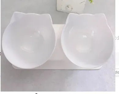 Cat Double Bowl Cat Food Bowl Protects Cervical Vertebra - Bellarte Enchanté Cat Double Bowl Cat Food Bowl Protects Cervical Vertebra