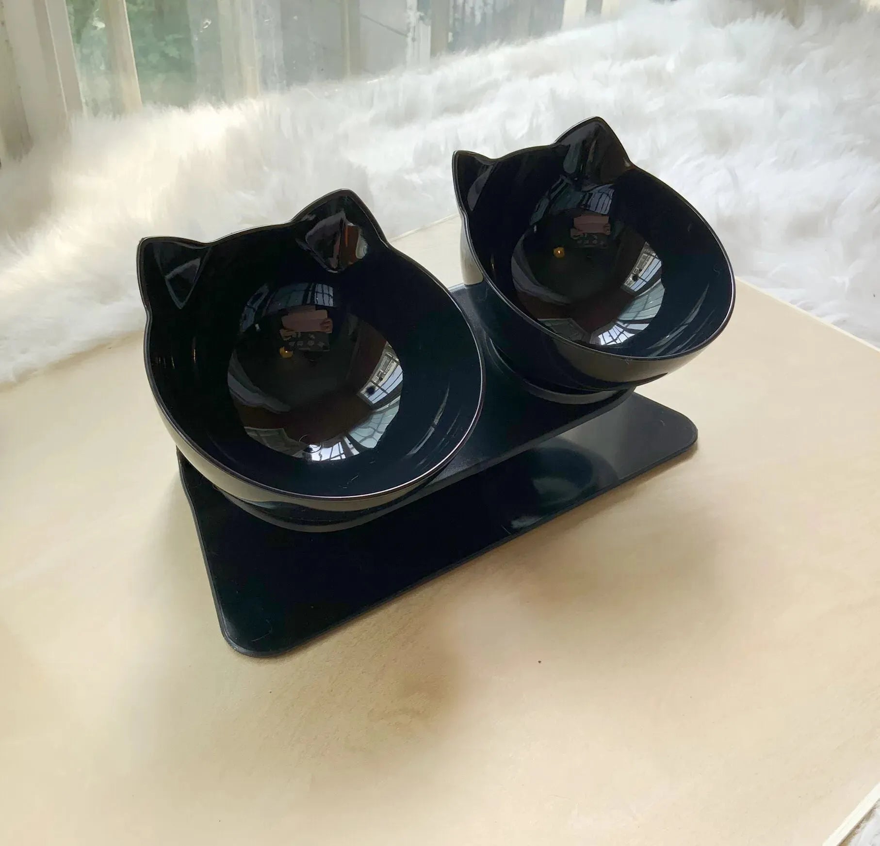 Cat Double Bowl Cat Food Bowl Protects Cervical Vertebra - Bellarte Enchanté Cat Double Bowl Cat Food Bowl Protects Cervical Vertebra