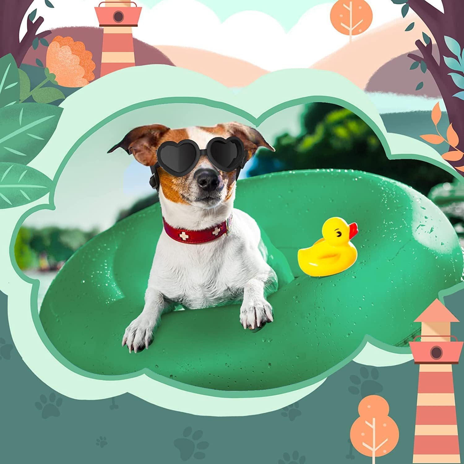 Cats And Dogs Play Cool And Handsome Foldable Love Sunglasses Windproof And Eye Protection - Bellarte Enchanté Cats And Dogs Play Cool And Handsome Foldable Love Sunglasses Windproof And Eye Protection