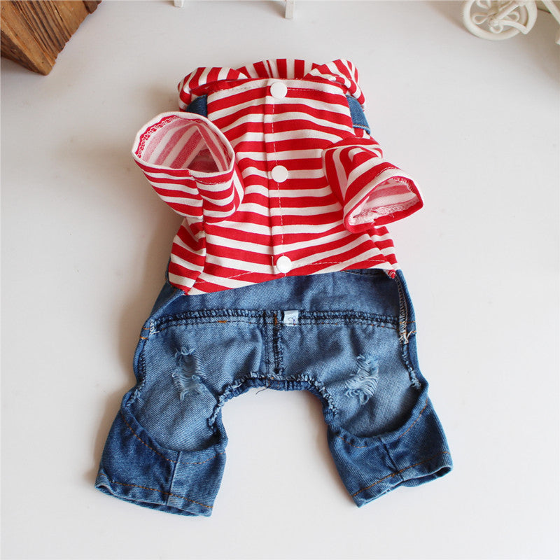Pet Clothes Four Leg Denim One-piece Suit