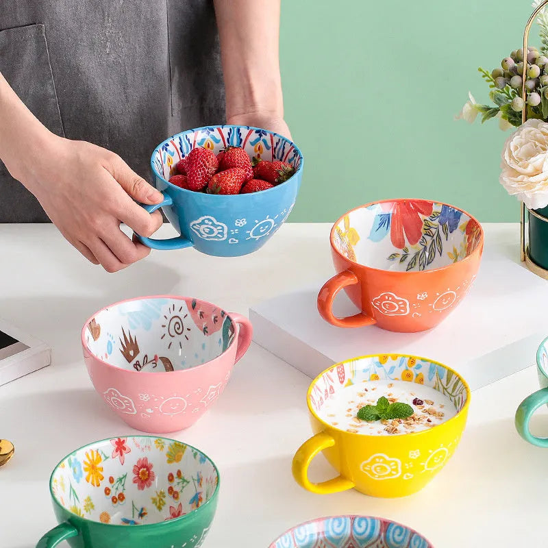 Ceramic Breakfast Mug Microwavable Milk Coffee Mug - Bellarte Enchanté Ceramic Breakfast Mug Microwavable Milk Coffee Mug