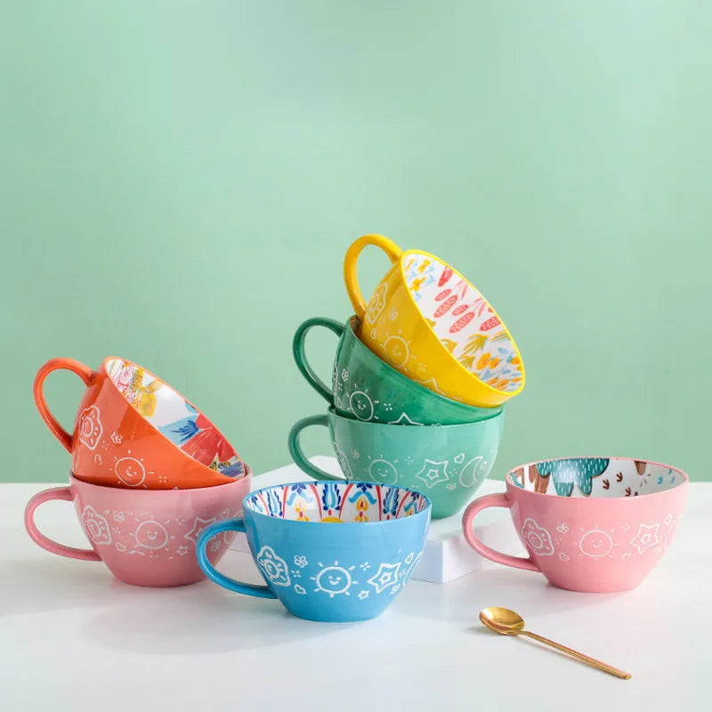 Ceramic Breakfast Mug Microwavable Milk Coffee Mug - Bellarte Enchanté Ceramic Breakfast Mug Microwavable Milk Coffee Mug