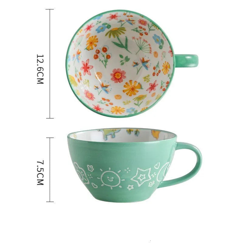 Ceramic Breakfast Mug Microwavable Milk Coffee Mug - Bellarte Enchanté Ceramic Breakfast Mug Microwavable Milk Coffee Mug