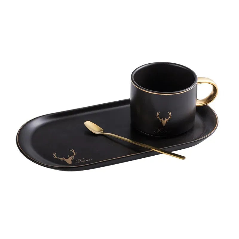 Ceramic coffee cup and saucer set - Bellarte Enchanté Ceramic coffee cup and saucer set