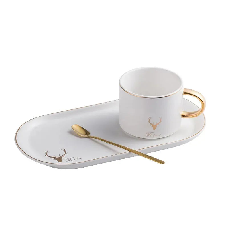 Ceramic coffee cup and saucer set - Bellarte Enchanté Ceramic coffee cup and saucer set