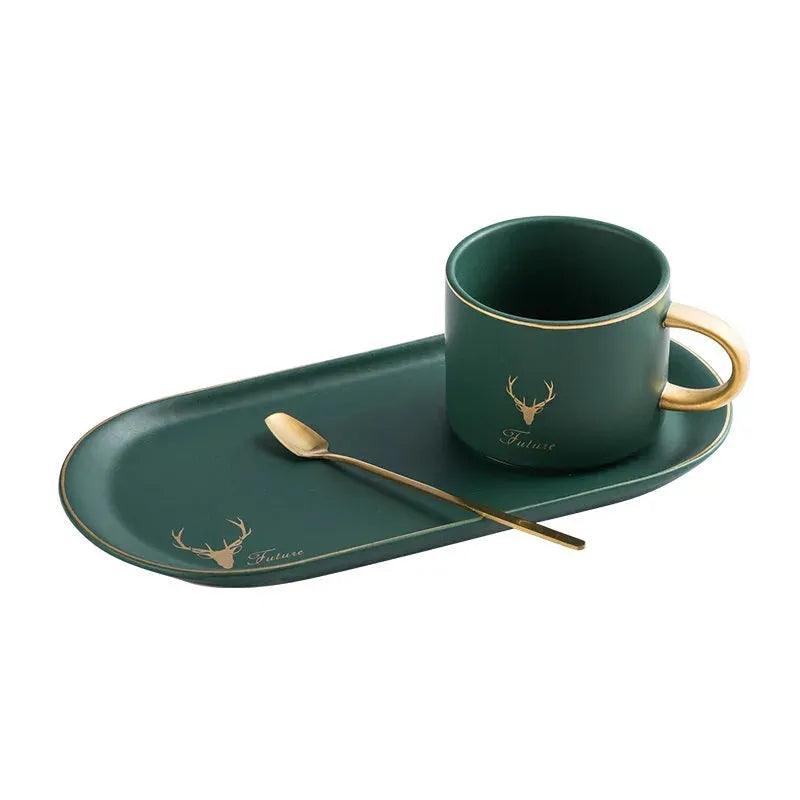 Ceramic coffee cup and saucer set - Bellarte Enchanté Ceramic coffee cup and saucer set