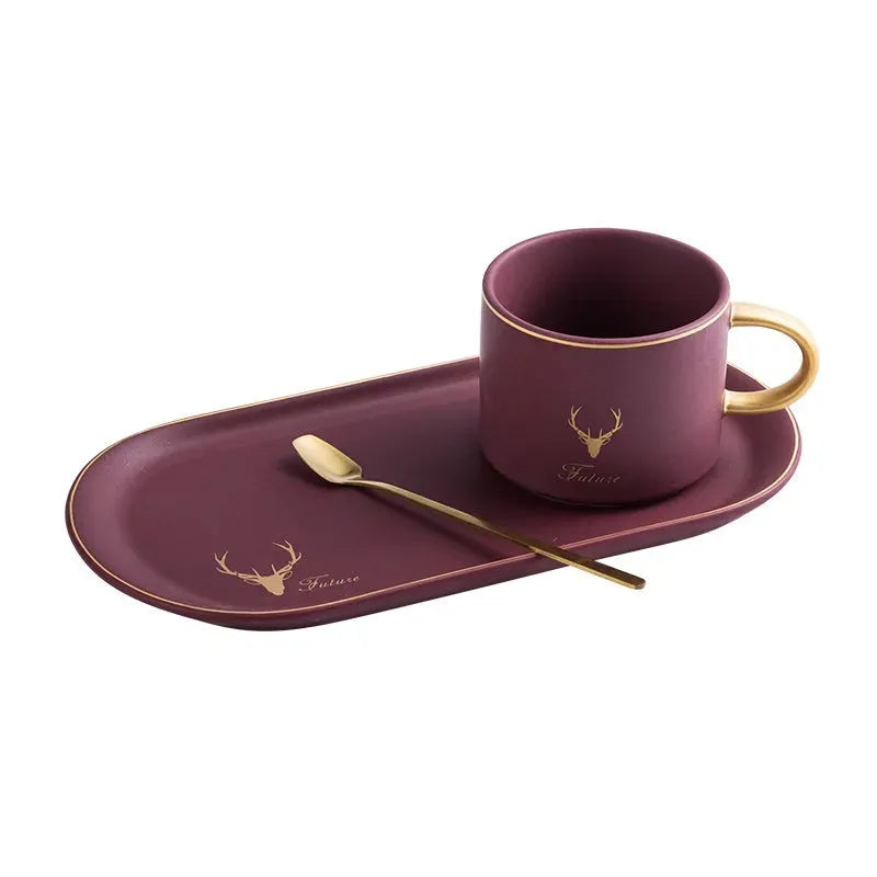 Ceramic coffee cup and saucer set - Bellarte Enchanté Ceramic coffee cup and saucer set
