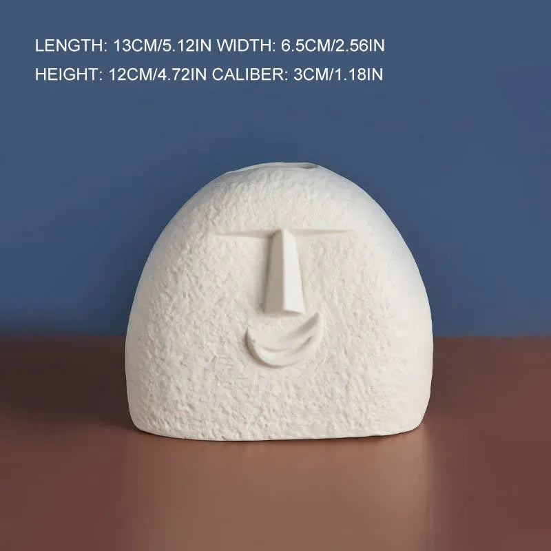 Ceramic Face Vase Decoration Living Room Home TV Cabinet Decoration - Bellarte Enchanté Ceramic Face Vase Decoration Living Room Home TV Cabinet Decoration