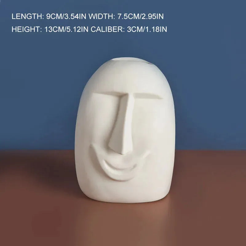 Ceramic Face Vase Decoration Living Room Home TV Cabinet Decoration - Bellarte Enchanté Ceramic Face Vase Decoration Living Room Home TV Cabinet Decoration