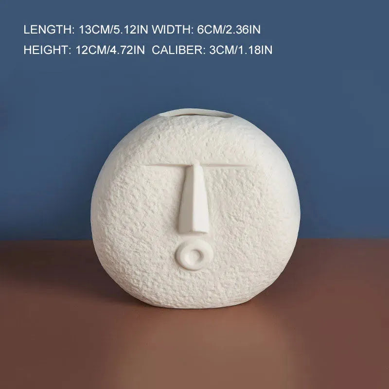 Ceramic Face Vase Decoration Living Room Home TV Cabinet Decoration - Bellarte Enchanté Ceramic Face Vase Decoration Living Room Home TV Cabinet Decoration