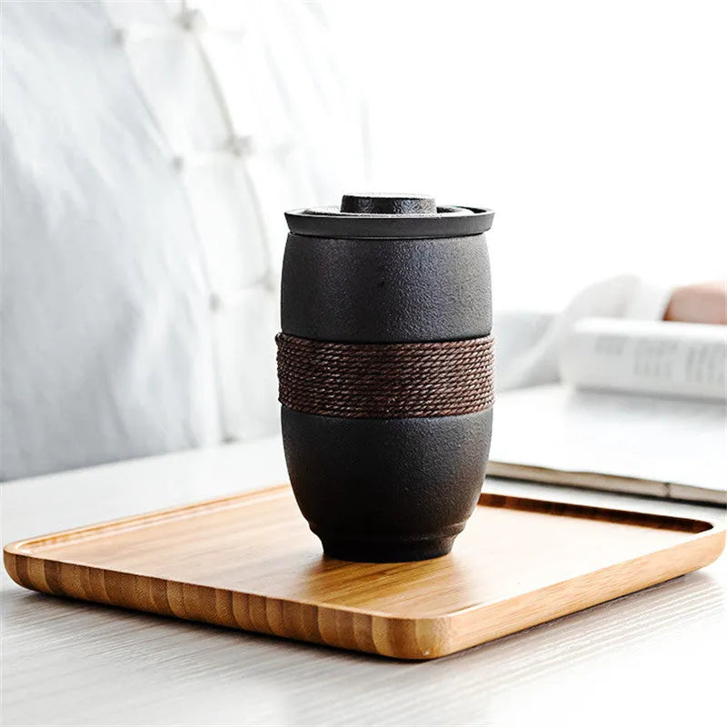 Ceramic Mug Filter Tea Cup With Lid Tea Separation Cup - Bellarte Enchanté Ceramic Mug Filter Tea Cup With Lid Tea Separation Cup
