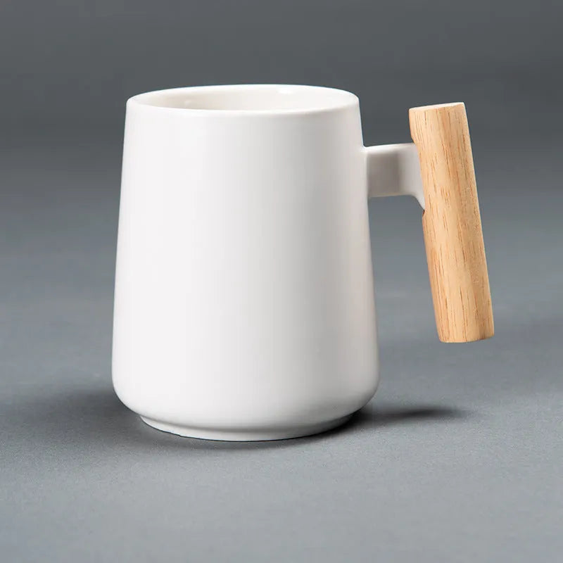 Ceramic Mug With Wooden Handle Mug Coffee Cup - Bellarte Enchanté Ceramic Mug With Wooden Handle Mug Coffee Cup