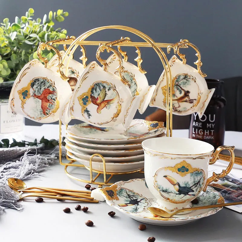 Ceramic Personality Coffee Cup Holder Set - Bellarte Enchanté Ceramic Personality Coffee Cup Holder Set