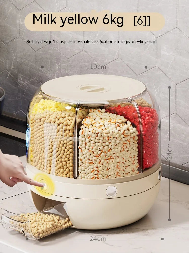 Cereals Storage Box Rotating Separated Sealed Jar - Bellarte Enchanté Cereals Storage Box Rotating Separated Sealed Jar