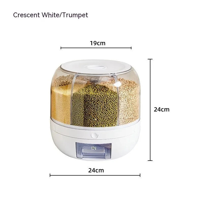 Cereals Storage Box Rotating Separated Sealed Jar - Bellarte Enchanté Cereals Storage Box Rotating Separated Sealed Jar