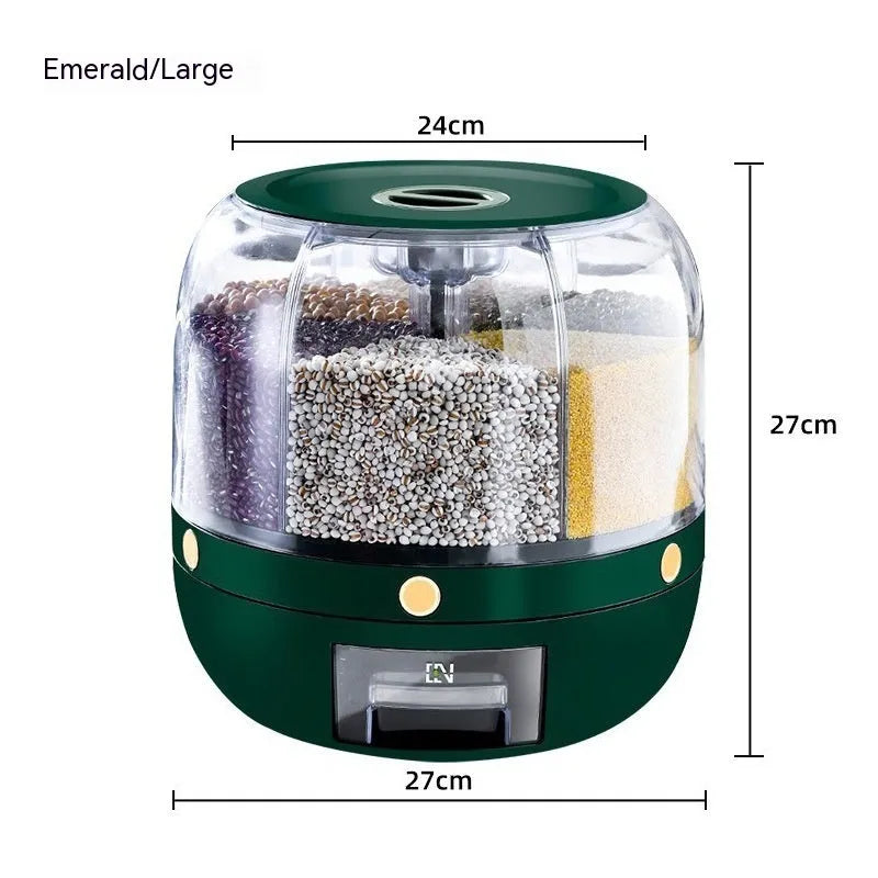 Cereals Storage Box Rotating Separated Sealed Jar - Bellarte Enchanté Cereals Storage Box Rotating Separated Sealed Jar