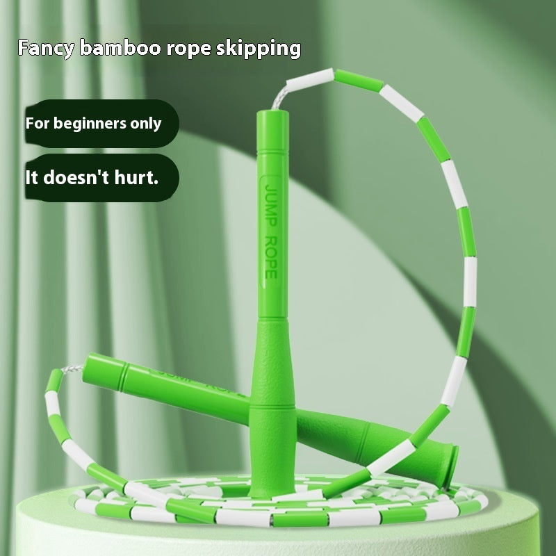 Children's Bamboo Skipping Rope Hard Beads Fitness Exercise Adjustable Training Rope - Bellarte Enchanté Children's Bamboo Skipping Rope Hard Beads Fitness Exercise Adjustable Training Rope