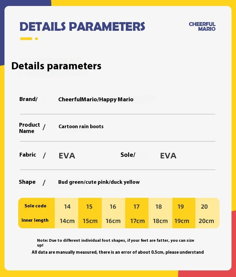 Children's Cartoon Picture Eva Four Seasons Rain Boots - Bellarte Enchanté Children's Cartoon Picture Eva Four Seasons Rain Boots