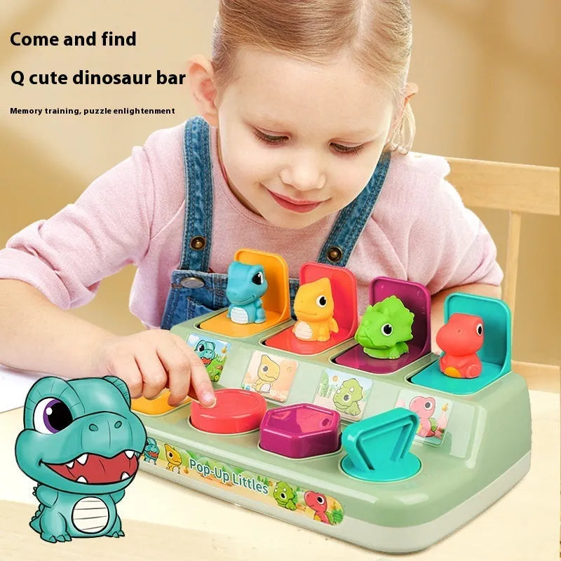 Children's Peekaboo Early Childhood Education Press Exercise Finger Puzzle Dinosaur Storage Box Toy - Bellarte Enchanté Children's Peekaboo Early Childhood Education Press Exercise Finger Puzzle Dinosaur Storage Box Toy