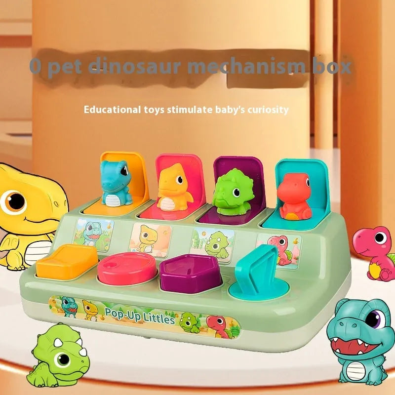 Children's Peekaboo Early Childhood Education Press Exercise Finger Puzzle Dinosaur Storage Box Toy - Bellarte Enchanté Children's Peekaboo Early Childhood Education Press Exercise Finger Puzzle Dinosaur Storage Box Toy