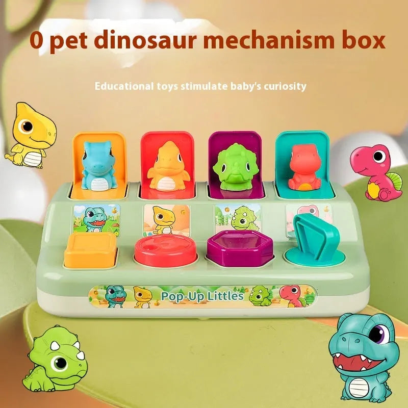 Children's Peekaboo Early Childhood Education Press Exercise Finger Puzzle Dinosaur Storage Box Toy - Bellarte Enchanté Children's Peekaboo Early Childhood Education Press Exercise Finger Puzzle Dinosaur Storage Box Toy