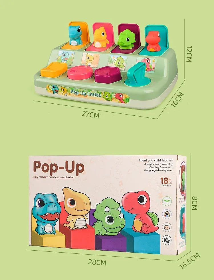 Children's Peekaboo Early Childhood Education Press Exercise Finger Puzzle Dinosaur Storage Box Toy - Bellarte Enchanté Children's Peekaboo Early Childhood Education Press Exercise Finger Puzzle Dinosaur Storage Box Toy