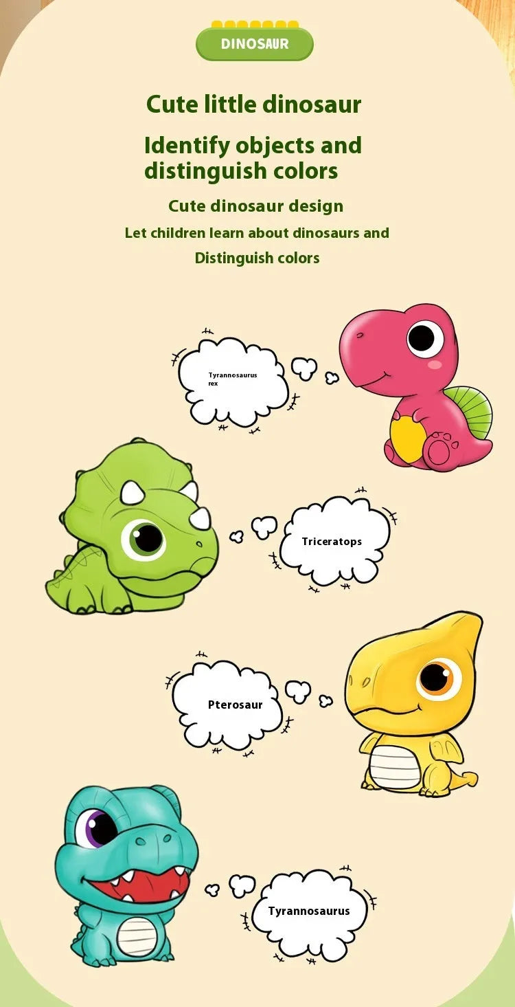 Children's Peekaboo Early Childhood Education Press Exercise Finger Puzzle Dinosaur Storage Box Toy - Bellarte Enchanté Children's Peekaboo Early Childhood Education Press Exercise Finger Puzzle Dinosaur Storage Box Toy