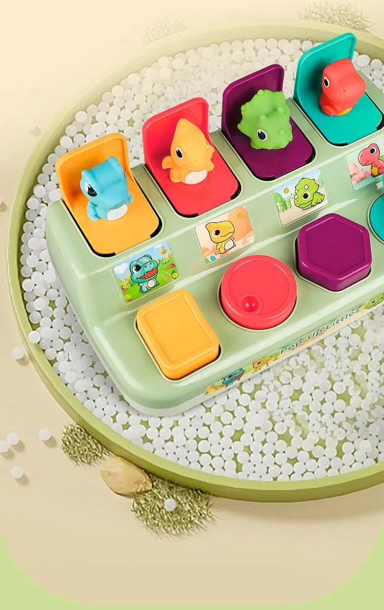 Children's Peekaboo Early Childhood Education Press Exercise Finger Puzzle Dinosaur Storage Box Toy - Bellarte Enchanté Children's Peekaboo Early Childhood Education Press Exercise Finger Puzzle Dinosaur Storage Box Toy