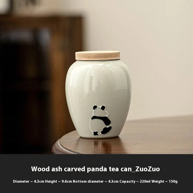 Chinese Retro Panda Ceramic Pot - Bellarte Enchanté Chinese Retro Panda Ceramic Pot