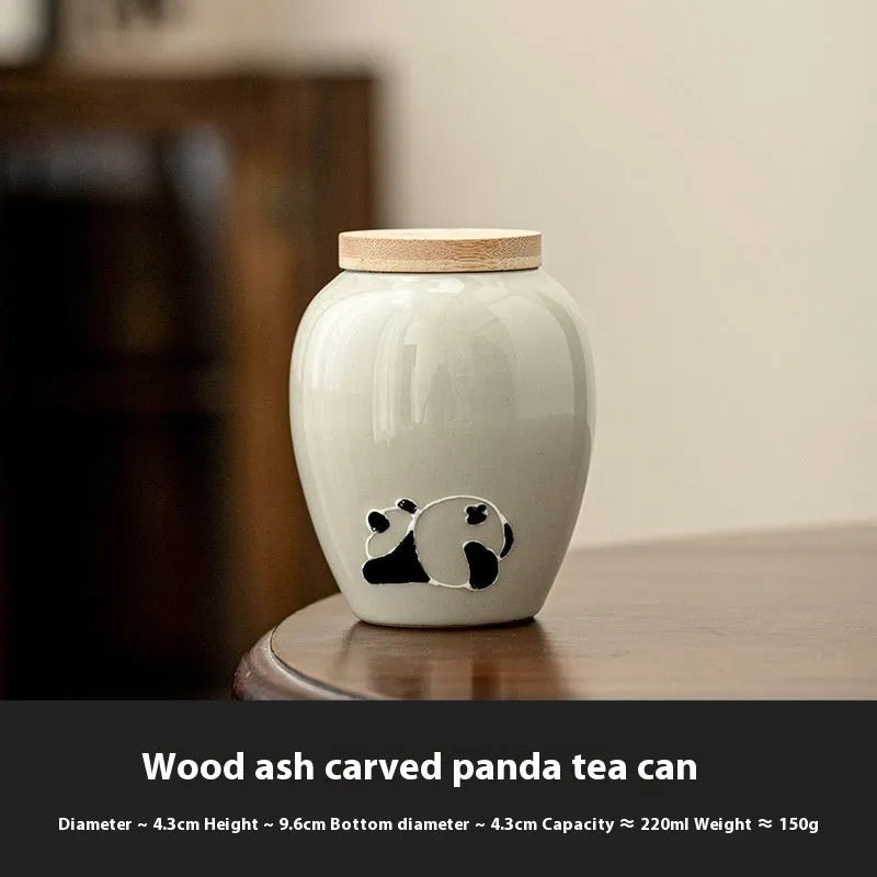 Chinese Retro Panda Ceramic Pot - Bellarte Enchanté Chinese Retro Panda Ceramic Pot