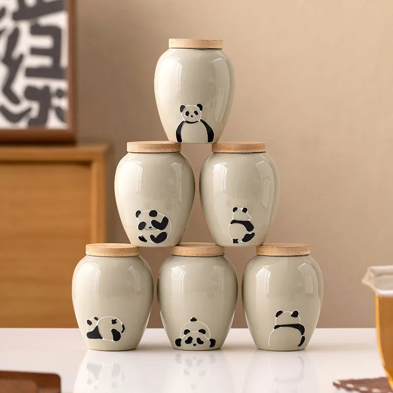 Chinese Retro Panda Ceramic Pot - Bellarte Enchanté Chinese Retro Panda Ceramic Pot