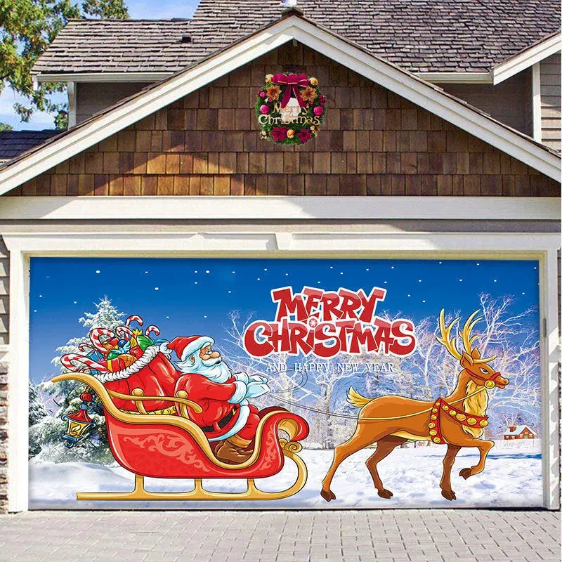 Christmas Background Hanging Cloth Garage Door Patch Holiday Party - Bellarte Enchanté Christmas Background Hanging Cloth Garage Door Patch Holiday Party