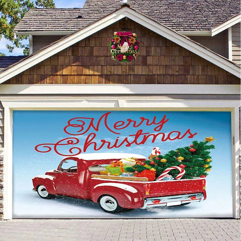 Christmas Background Hanging Cloth Garage Door Patch Holiday Party - Bellarte Enchanté Christmas Background Hanging Cloth Garage Door Patch Holiday Party