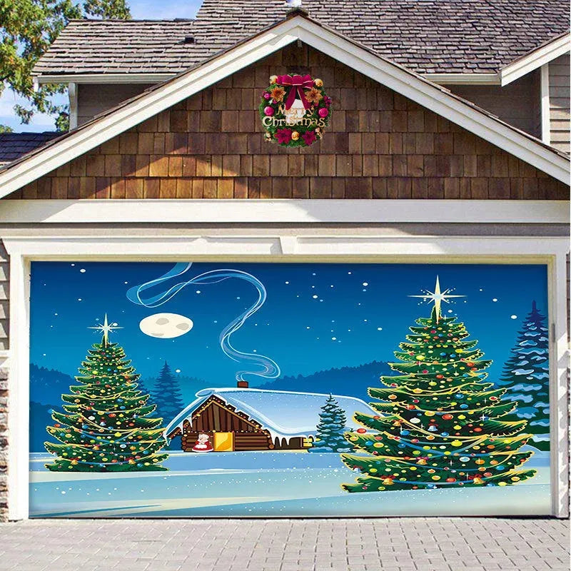 Christmas Background Hanging Cloth Garage Door Patch Holiday Party - Bellarte Enchanté Christmas Background Hanging Cloth Garage Door Patch Holiday Party