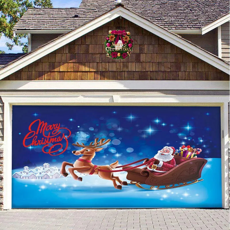 Christmas Background Hanging Cloth Garage Door Patch Holiday Party - Bellarte Enchanté Christmas Background Hanging Cloth Garage Door Patch Holiday Party
