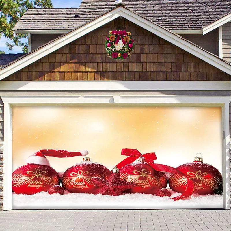 Christmas Background Hanging Cloth Garage Door Patch Holiday Party - Bellarte Enchanté Christmas Background Hanging Cloth Garage Door Patch Holiday Party