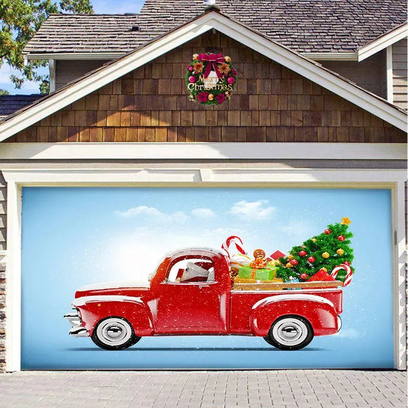 Christmas Background Hanging Cloth Garage Door Patch Holiday Party - Bellarte Enchanté Christmas Background Hanging Cloth Garage Door Patch Holiday Party
