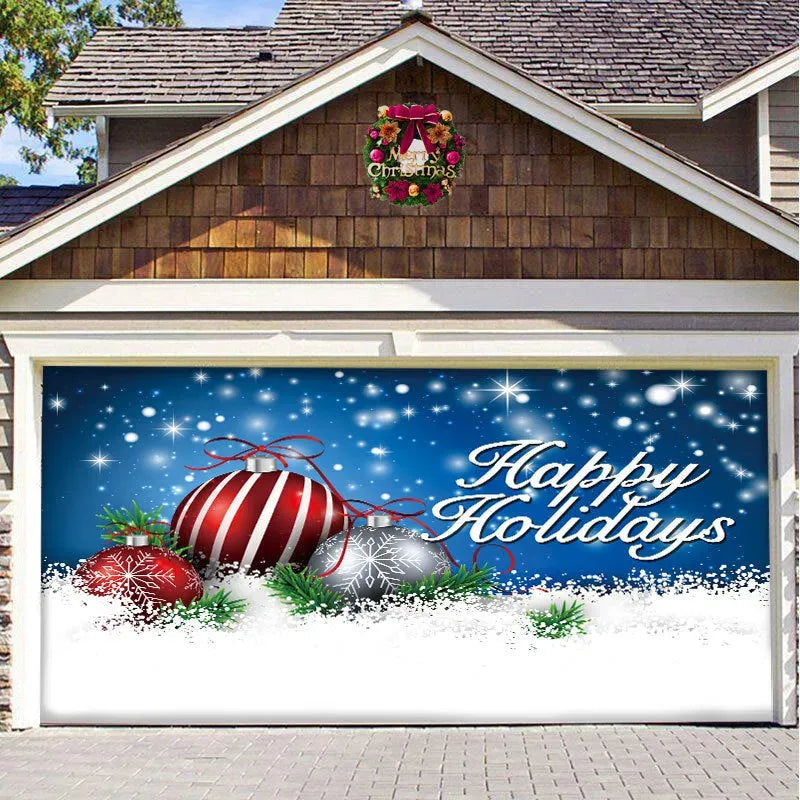 Christmas Background Hanging Cloth Garage Door Patch Holiday Party - Bellarte Enchanté Christmas Background Hanging Cloth Garage Door Patch Holiday Party