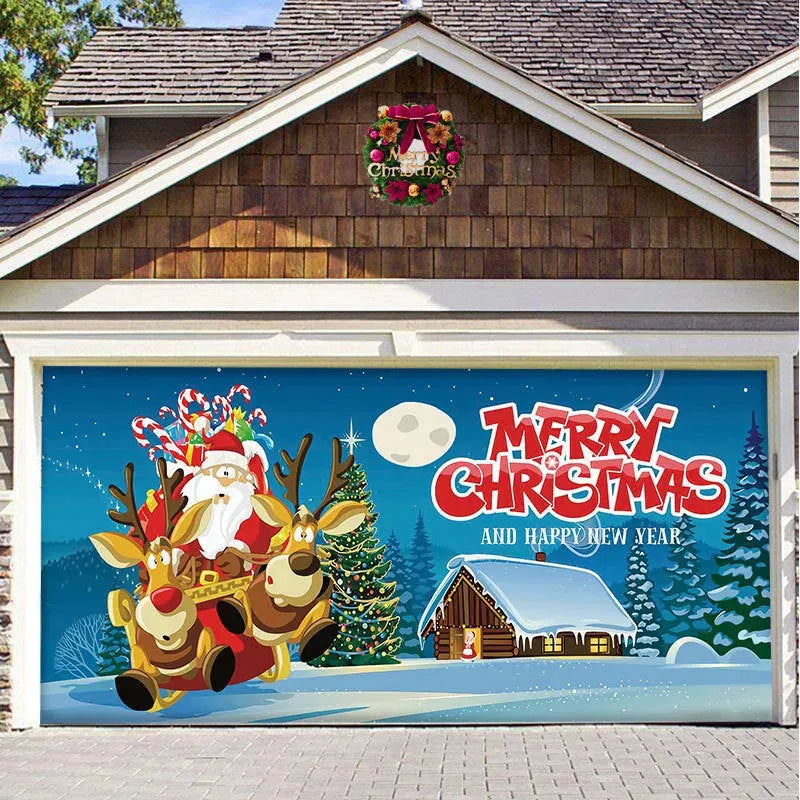 Christmas Background Hanging Cloth Garage Door Patch Holiday Party - Bellarte Enchanté Christmas Background Hanging Cloth Garage Door Patch Holiday Party