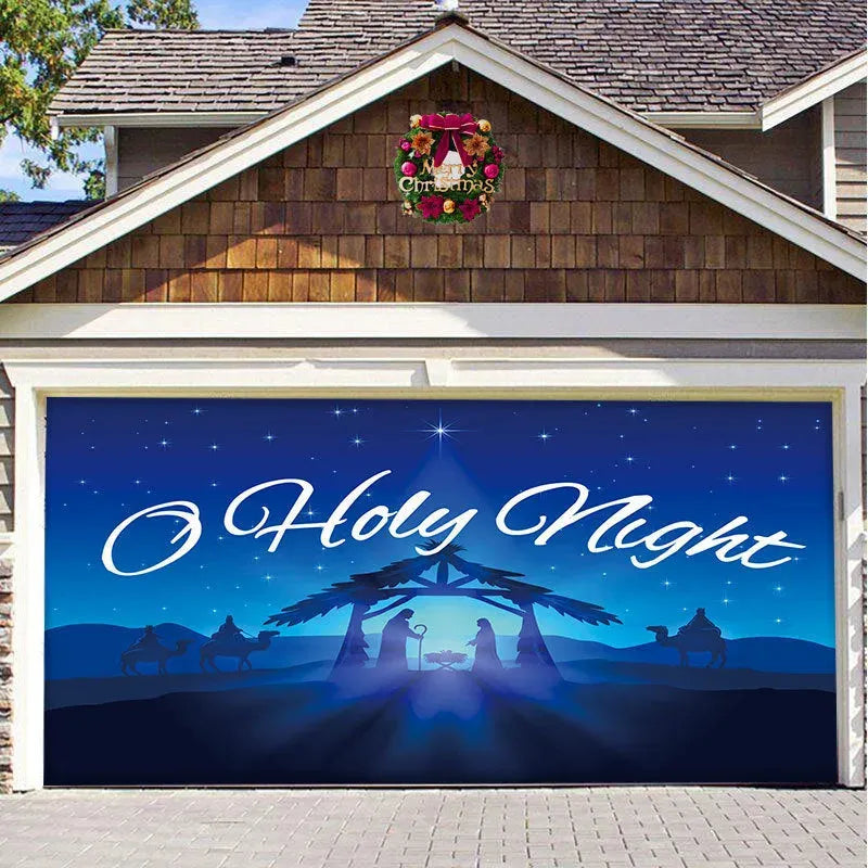 Christmas Background Hanging Cloth Garage Door Patch Holiday Party - Bellarte Enchanté Christmas Background Hanging Cloth Garage Door Patch Holiday Party