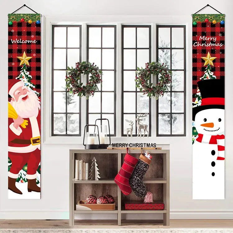 Christmas Banner Couplet Porch Decoration Flag - Bellarte Enchanté Christmas Banner Couplet Porch Decoration Flag
