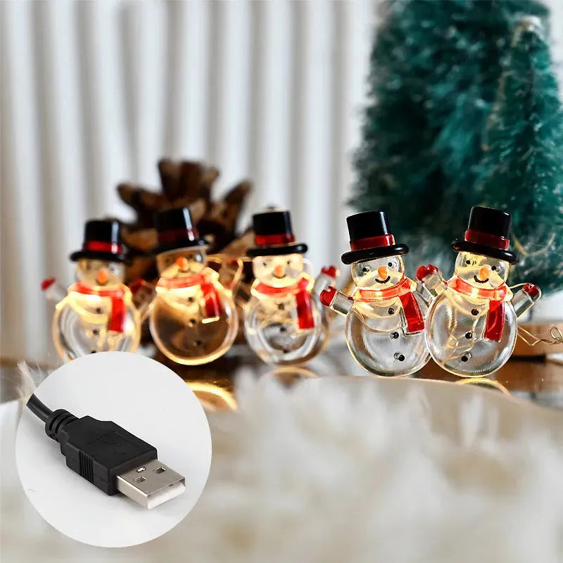 Christmas Christmas Snowman Modeling Decorative String Lights - Bellarte Enchanté Christmas Christmas Snowman Modeling Decorative String Lights