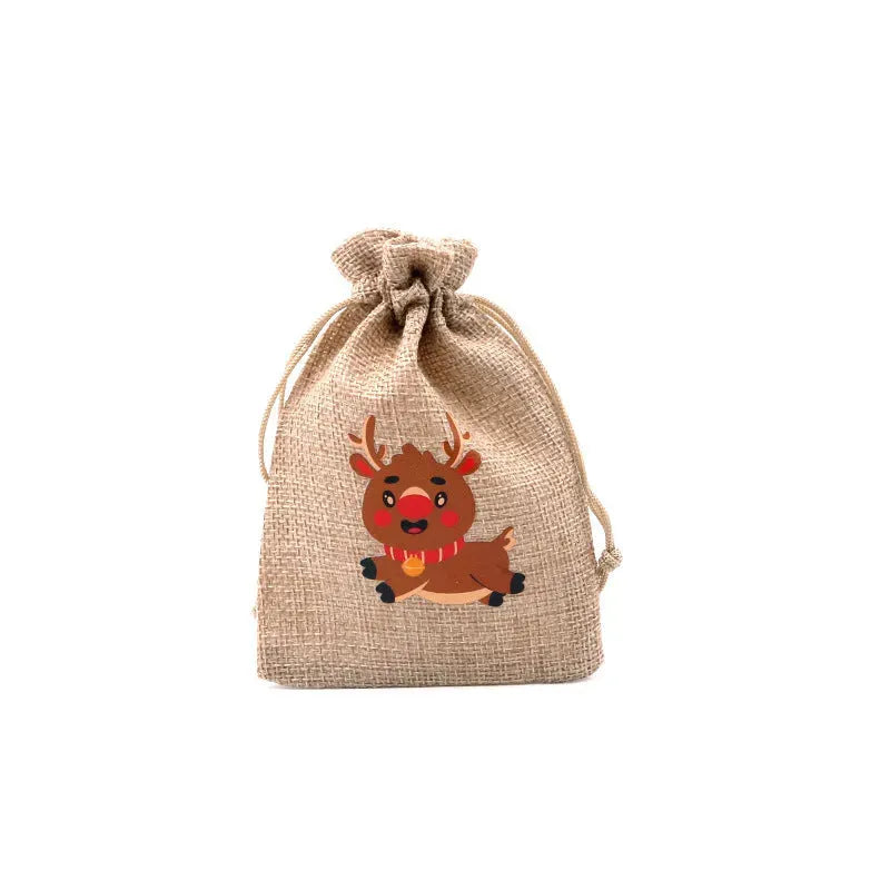 Christmas Cotton Bag With Hot Stamping Pattern Beam-opening Packaging - Bellarte Enchanté Christmas Cotton Bag With Hot Stamping Pattern Beam-opening Packaging