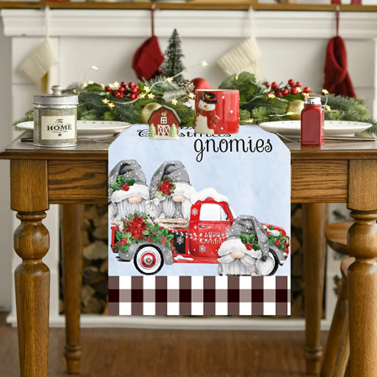 Christmas Decorations 178cm Forest Man Linen Table Runner - Bellarte Enchanté Christmas Decorations 178cm Forest Man Linen Table Runner