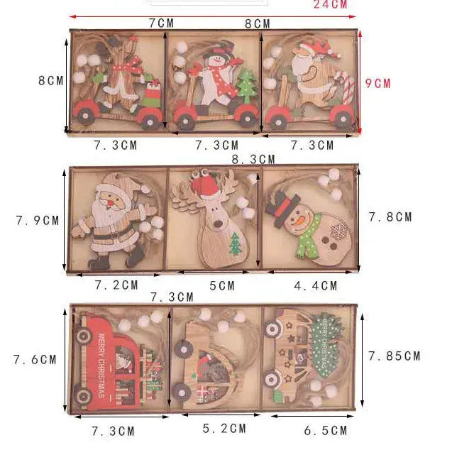 Christmas Decorations Cartoon Santa Combination Pendant - Bellarte Enchanté Christmas Decorations Cartoon Santa Combination Pendant